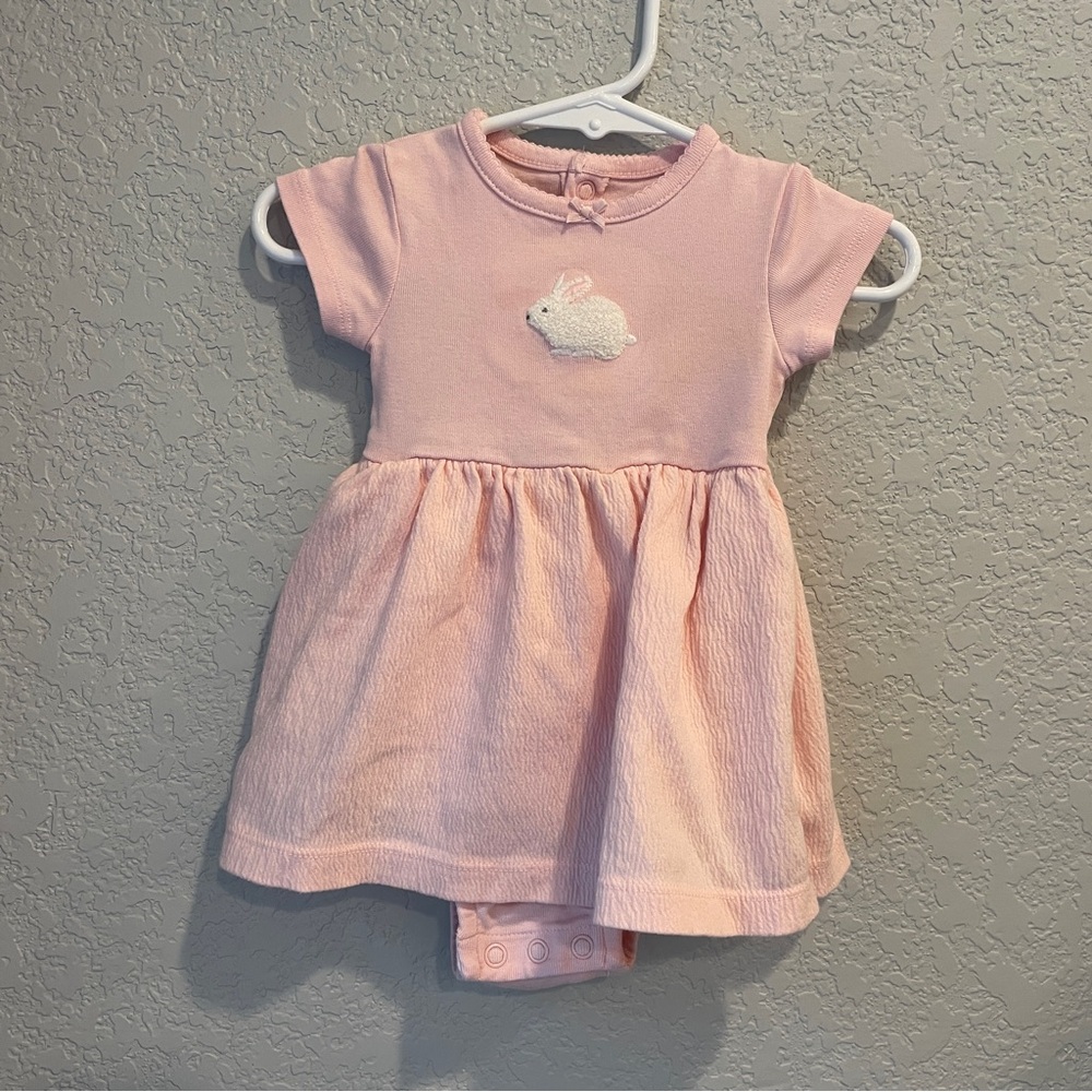 Pink bunny dress, Carter’s size 6 months, EUC, perfect for Easter